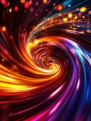 Poster - A swirling vortex of light and color, representing the flow of energy, the passage of time, and the interconnectedness of all things.