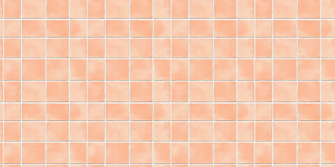 Poster - a seamless pattern of perfectly square, apricot tiles with white grout