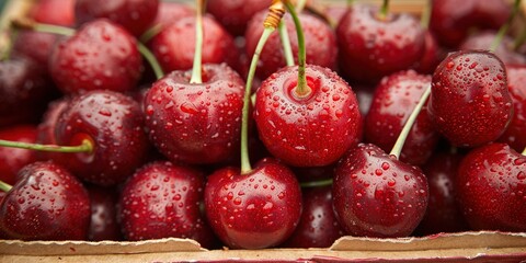 Poster - cherries in a basket