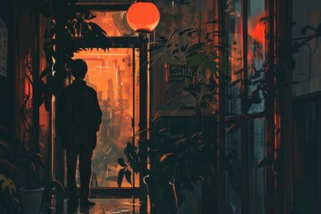 Wall Mural - Simple lofi scene with plenty of room for copy.