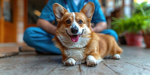 Canvas Print - dog on the porch