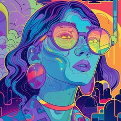 Poster - Dynamic lofi design with vivid color patterns.