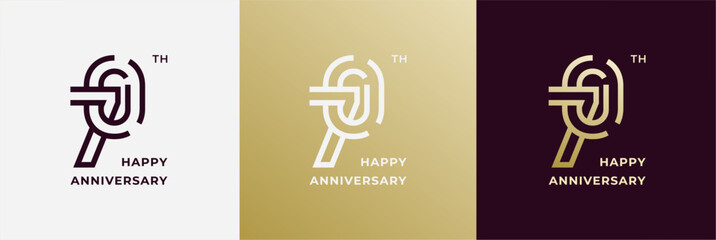 Logo 70th, 70 years anniversary, Creative design template for celebration, birthday, greeting and invitation. Editable file