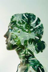 Sticker - Plant decoration in captivating double exposure imagery