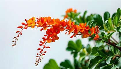 Wall Mural - Hawaiian Schefflera Plant Displayed Elegantly on a Crisp White Background