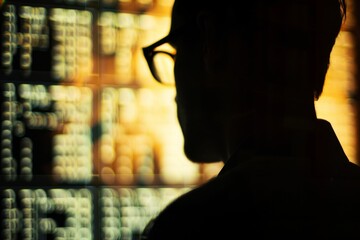 Canvas Print - silhouette of data-driven marketing analysis.