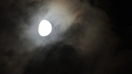 Wall Mural - moo and  clouds at night