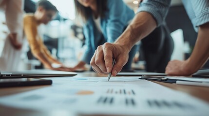 Wall Mural - Collaborative Teamwork in Modern Office Setting