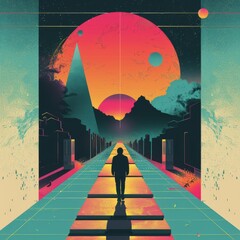 Canvas Print - abstract lofi poster with creative visuals.