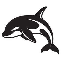 Sticker - Orca silhouette vector isolated on a white background