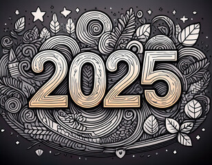 Wall Mural - Happy New Year 2025 Concept