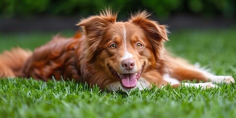 Wall Mural - dog on grass