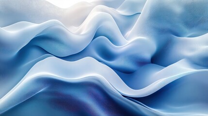 Poster - Blue abstract wave background with white background. ai generative.