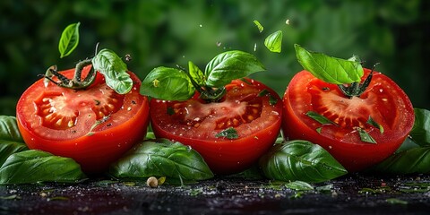 Wall Mural - tomatoes and basil