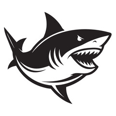 Sticker - Shark silhouette vector illustration