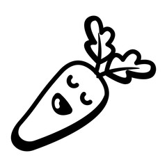 Canvas Print - A drawing style icon of radish 