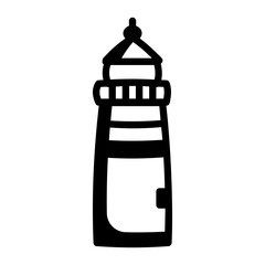 Canvas Print - A glyph icon of maine lighthouse