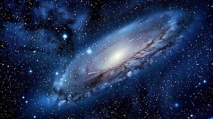 Beauty of a galaxy illuminated by cosmic energy and dark matter in the depths of outer space