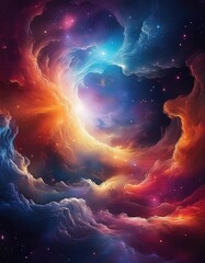 Poster - Colorful nebula in space