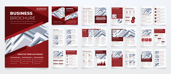 Wall Mural - set of minimalist business brochure template with simple style and modern layout