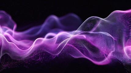 Poster - Abstract purple sound wave graphics with rhythmic lines and fluid motion. Perfect for modern digital and audio-themed artwork
