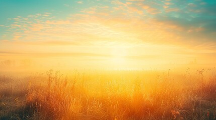 Poster - Early_Morning_concept_Beautiful_meadow_and_sky