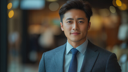 Poster - a man in a suit and tie is smiling for the camera