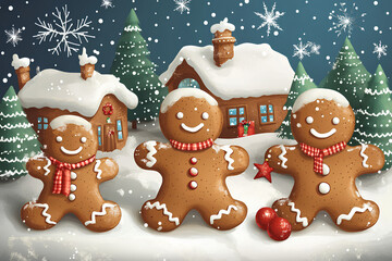 Gingerbread christmas cartoon representation