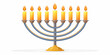 © GG Kenji - Flat Isolated Menorah with Glowing Candles on White Background - Ideal for Infographics and Educational Materials Highlighting Hanukkah Candle Lighting Tradition