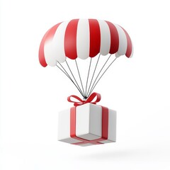 Gift Box with Parachute in Bright Colors