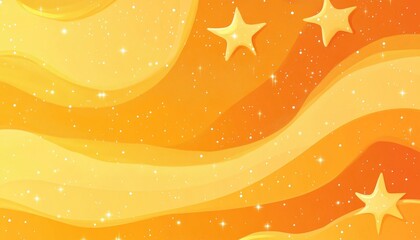 Canvas Print - light orange cartoon background featuring galaxy stars modern abstract illustration showcasing big d