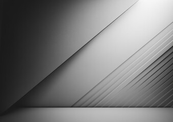 Poster - Elegant Grey Wall Background Design Monochrome Graphic Banner with Geometric Elements Modern Grayscale Gradient Backdrop for Business Use
