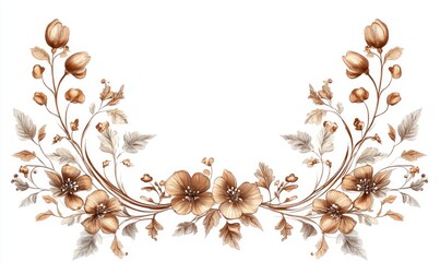 Wall Mural - Floral Frame Elements 2D Illustration