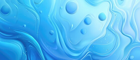Poster - Abstract blue background featuring 2D cartoon elements and clip art design