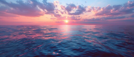 Poster - Serene Sunset Over Calm Ocean Waters