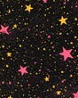 © NFTNexus - Dark pink and yellow 2D cartoon texture featuring Milky Way stars Contemporary abstract design including Big Dipper stars Ideal for astronomy themed websites