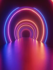 Poster - Abstract 3D rendering of a circular opening with a luminous background