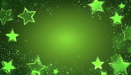 Poster - Light green 2D cartoon template featuring neon stars Colorful abstract illustration with gradient stars suitable for festive advertisements and booklets