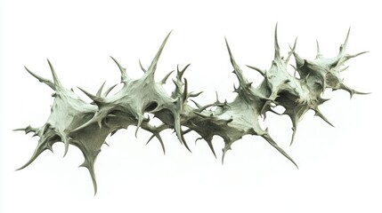 Poster - A 3D rendered illustration of a fantasy plant featuring thorns set against a white background