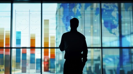 Poster - Silhouette of marketing data-driven planning tools.