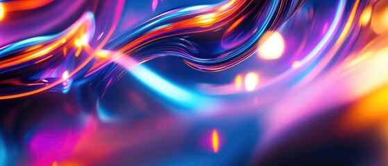 Poster - Vibrant neon motion background with an abstract design creating a visually stunning effect
