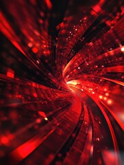 Poster - Abstract red fractal light background in a 3D rendering style