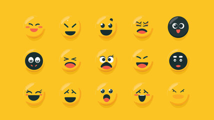 Poster - Complete Set of WhatsApp Vector Emojis with Diverse Facial Expressions in SVG Format for Design and Communication
