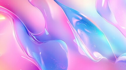 Poster - Pastel abstract design featuring a neon gradient Creative shapes in modern pink and blue Digital motion with a flowing graphic background