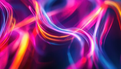 Poster - vibrant neon light effects create a colorful and festive abstract background