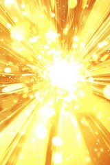 Poster - Abstract yellow digital background design featuring a burst and lens flare in a 2D cartoon style