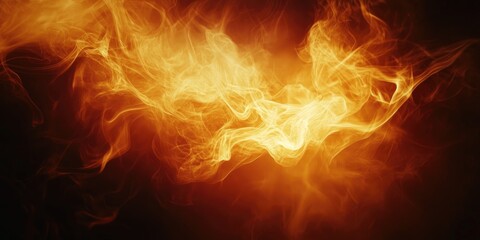 Poster - abstract illumination from flames with a smoky effect against a dark backdrop