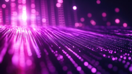 Poster - Vibrant Purple Energy Spectrum Featuring Data Grid Lines