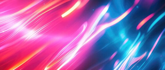 Poster - Vibrant abstract background featuring bright neon lines in mixed colors with a blurred effect suitable for themes templates or wallpaper with ample copy space