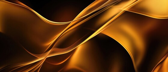 Poster - Abstract design background featuring a rich dark golden theme
